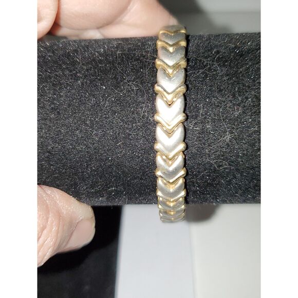 A Vintage Gold And Silver Tone Dual Metal Bracelet Elegant Formal Gift - Picture 5 of 12